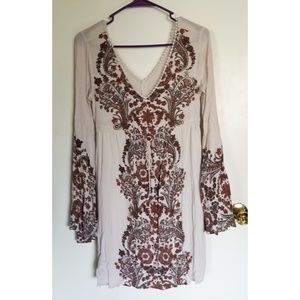 Boho Dress with Flared Sleeves